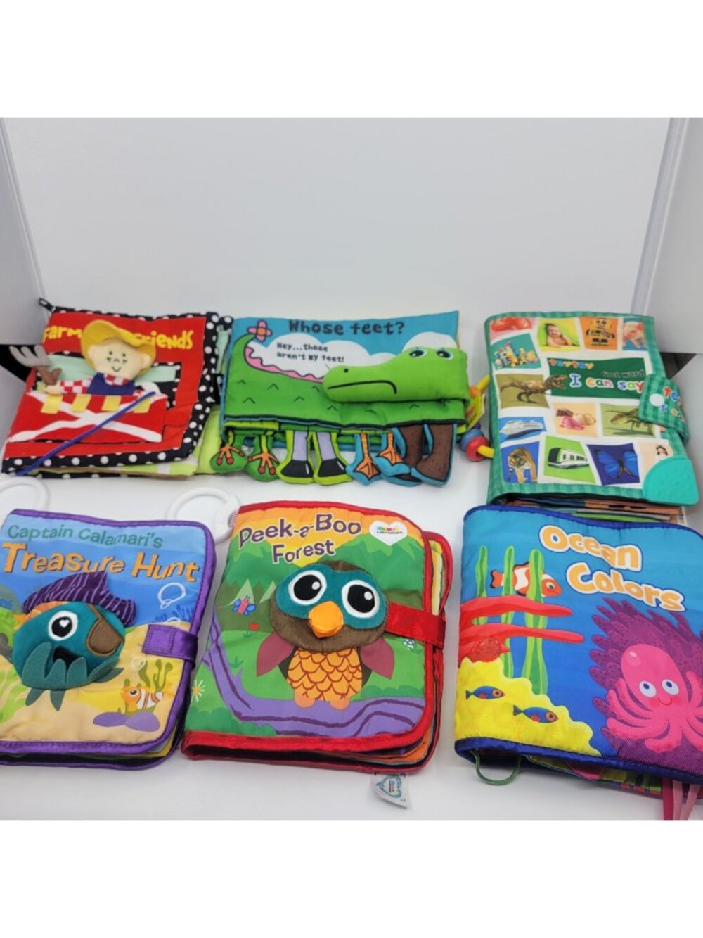 Baby Cloth Book Lot 6 Books for Baby or Toddler - Sensory Crinkle Fine Motor
